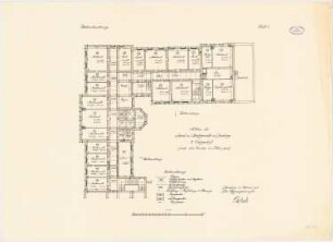 Land- und Amtsgericht, Duisburg Altbau: Grundriss 2. OG 1:100
