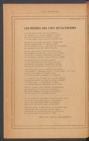 Las noches del Café de la Paloma