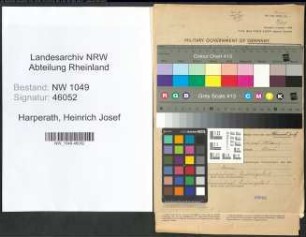 Entnazifizierung Heinrich Josef Harperath , geb. 18.02.1892 (Studienrat)