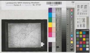 Minden (Minden) Festung Lageplan 1814 Maßstab in Ruthen 15 x 21 (65 x 88) Foto nach kol. Zeichnung Museum Minden FM 22