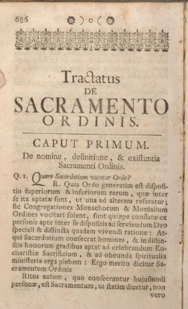 Tractatus De Sacramento Ordinis.