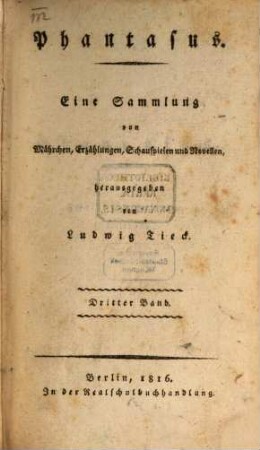 Phantasus : Eine Slg. von Mährchen, 3. (1816)