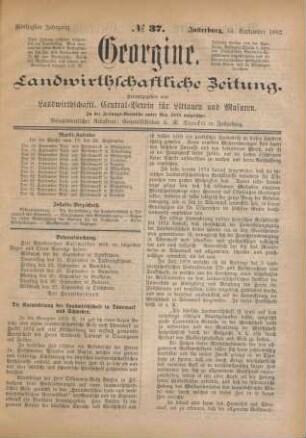 Fünfzigster Jahrgang. No. 37. Insterburg, 14. September 1882.