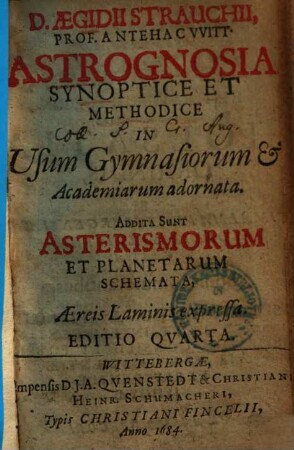 Astrognosia ... : in usum gymnasiorum ...