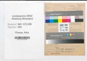 Entnazifizierung Artur Preuss , geb. 29.01.1902 (Schlosser)