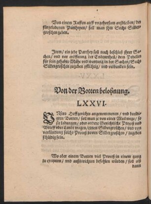 Von der Botten belohnung. LXXVI.