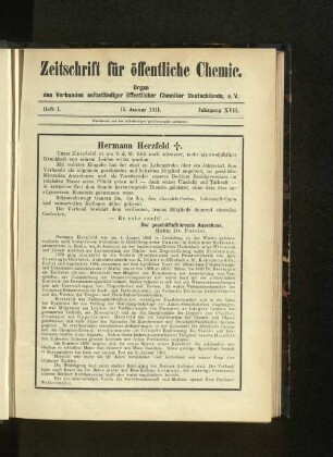 Heft I. 15. Januar 1911. Jahrgang XVII.
