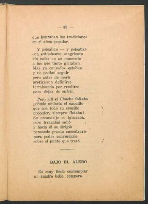 Bajo el alero