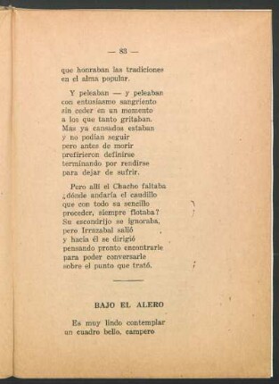 Bajo el alero