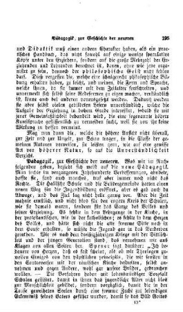 Pädagogik, zur Geschichte der neueren