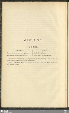 Group XI. Judges