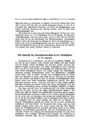 Die Zukunft des Deutschunterrichts in der Volksschule