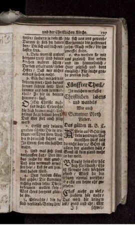 Christlichen Lebens und wandels Wie auch Gemeiner Noth Lieder