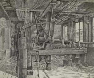 Altes Holzdrehwerk, Seiffen-Heidelberg, Zeichn.