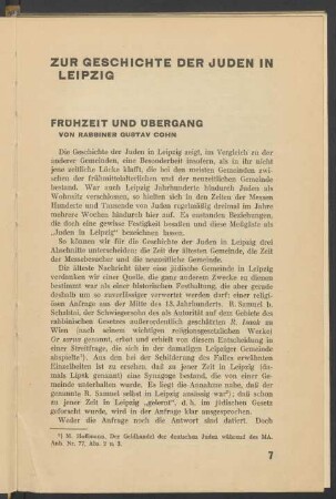 Zur Geschichte der Juden in Leipzig