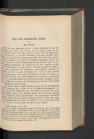 Über den osmotischen Druck.