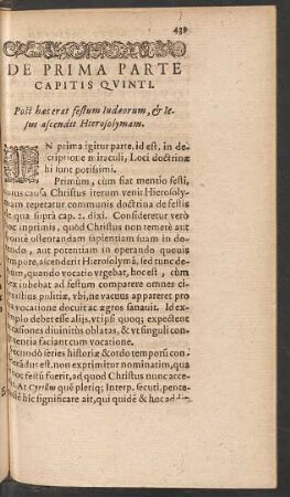 De Prima Parte Capitis Quinti.