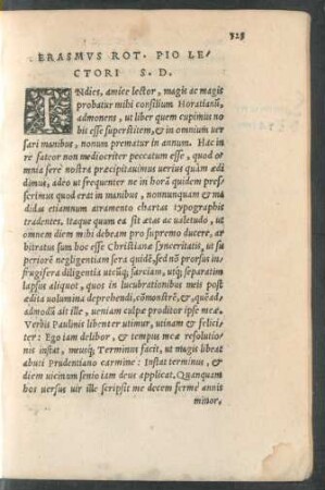 Erasmus Rot. Pio Lectori S. D.