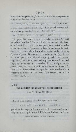 Une question de géométrie différentielle.
