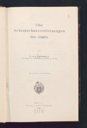Ueber Schrotschussverletzungen des Auges