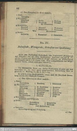 No. IV. Halberstadt, Wernigerode, Hohenstein und Quedlinburg