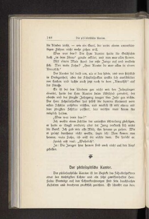 Der philosophische Kantor.
