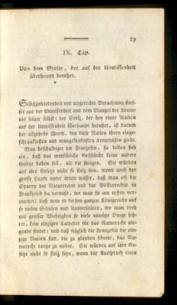 IX. Cap. Von dem Stolze, der auf der Unwissenheit überhaupt beruhet