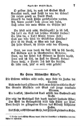 An Herrn Rittmeister Adler*).