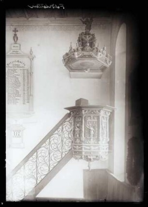 Kirche; Kanzel 1708, vor der Restaurierung