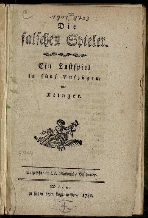 Die falschen Spieler : Ein Lustspiel in fünf Aufzügen