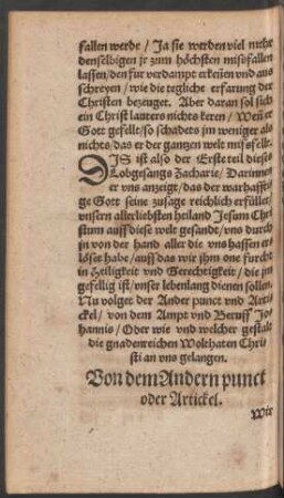 Von dem Andern punct oder Artickel.