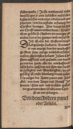 Von dem Andern punct oder Artickel.