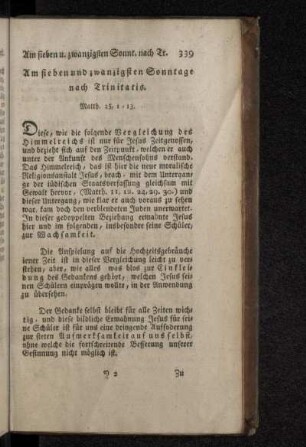 Am sieben und zwanzigsten Sonntage nach Trinitatis.