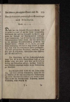 Am sieben und zwanzigsten Sonntage nach Trinitatis.