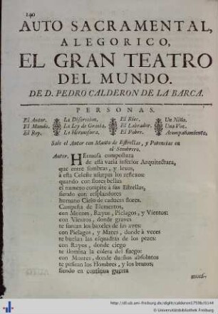 El Gran Teatro del Mundo.