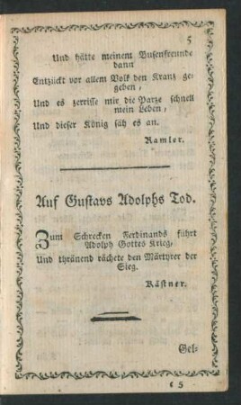 Auf Gustavs Adolphs Tod.