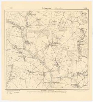 Bebauungsplan der Stadterweiterung, Namslau: Planungsunterlage Messtischkarte 1886, Teilblatt 2832 (Schmograu) 1:25000