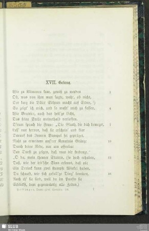 XVII. Gesang