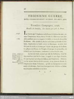Troisieme Guerre. Dite Communement Guerre De Sept Ans