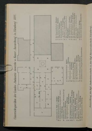 Unterrichtspavillon der Landes-Industrie-Gewerbe-u. Kunst-Ausstellung in Nürnberg 1882 [Grundriß]
