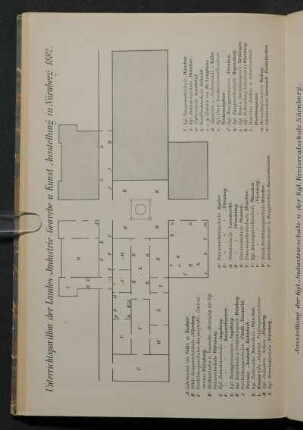Unterrichtspavillon der Landes-Industrie-Gewerbe-u. Kunst-Ausstellung in Nürnberg 1882 [Grundriß]