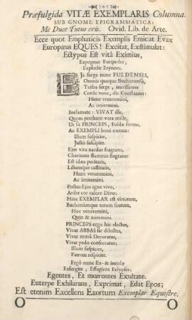 Præfulgida vitæ exemplaris Columna.