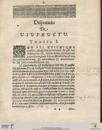 Disputatio: De Usufructu