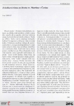 Zriedkavá téma zo života sv. Martina v Čeríne