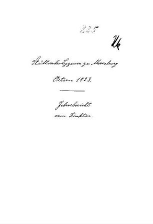1922/23: Jahresbericht ... - 1922/23