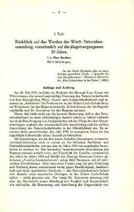 I. Teil: [Rückblick]