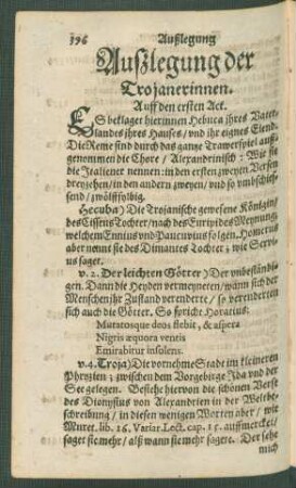 Auszlegung der Trojanerinnen.