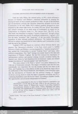 Culture And Politics: PCI's Interpretation Of Gramsci