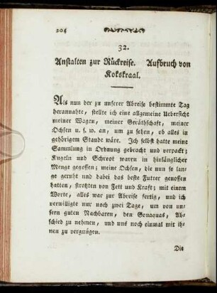 32. Anstalten zur Rückreise. Aufbruch von Kokskraal