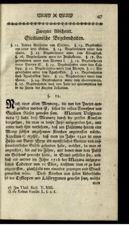 Zweyter Abschnitt. Sicilianische Begebenheiten